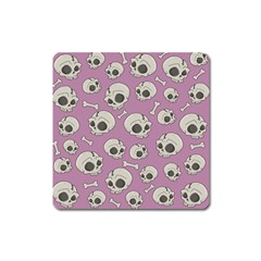 Halloween Skull Pattern Square Magnet