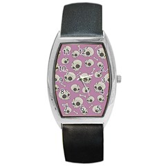 Halloween Skull Pattern Barrel Style Metal Watch by Valentinaart