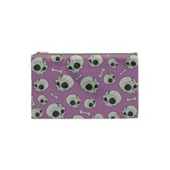 Halloween Skull Pattern Cosmetic Bag (small) by Valentinaart