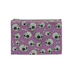 Halloween Skull Pattern Cosmetic Bag (medium) by Valentinaart