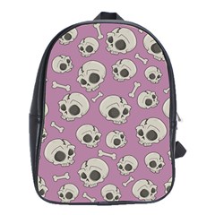 Halloween Skull Pattern School Bag (large) by Valentinaart