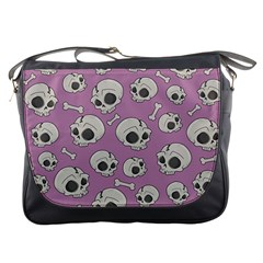 Halloween Skull Pattern Messenger Bag by Valentinaart