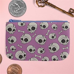 Halloween Skull Pattern Large Coin Purse by Valentinaart