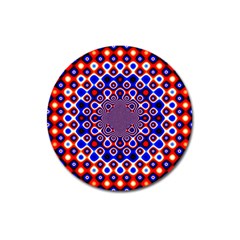 Digital Art Background Red Blue Magnet 3  (round) by Sapixe