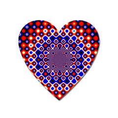 Digital Art Background Red Blue Heart Magnet by Sapixe