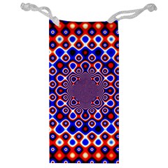 Digital Art Background Red Blue Jewelry Bag by Sapixe