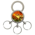 Rose Flower Petal Floral Love 3-Ring Key Chains Front