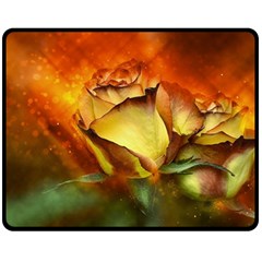 Rose Flower Petal Floral Love Fleece Blanket (medium)  by Sapixe