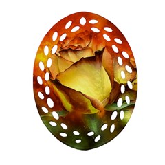 Rose Flower Petal Floral Love Oval Filigree Ornament (two Sides) by Sapixe