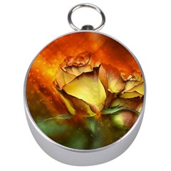 Rose Flower Petal Floral Love Silver Compasses by Sapixe