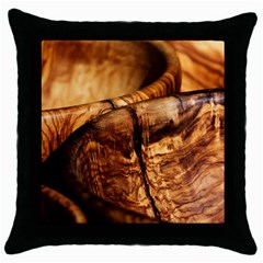 Olive Wood Wood Grain Structure Throw Pillow Case (black) by Sapixe