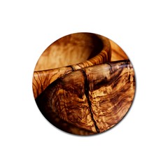 Olive Wood Wood Grain Structure Rubber Coaster (round)  by Sapixe