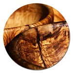 Olive Wood Wood Grain Structure Magnet 5  (Round) Front