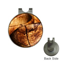 Olive Wood Wood Grain Structure Hat Clips With Golf Markers by Sapixe