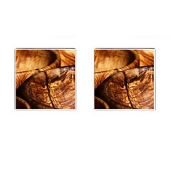 Olive Wood Wood Grain Structure Cufflinks (square) by Sapixe