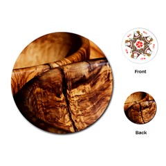 Olive Wood Wood Grain Structure Playing Cards (round) by Sapixe