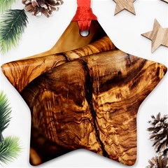 Olive Wood Wood Grain Structure Star Ornament (two Sides) by Sapixe