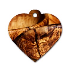 Olive Wood Wood Grain Structure Dog Tag Heart (one Side) by Sapixe