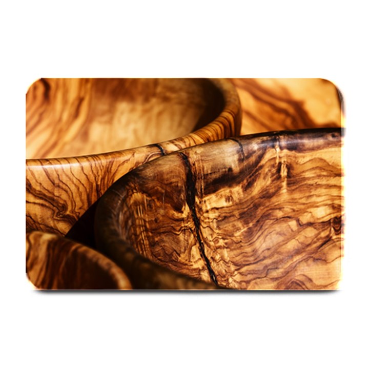 Olive Wood Wood Grain Structure Plate Mats