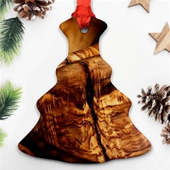 Olive Wood Wood Grain Structure Christmas Tree Ornament (two Sides) by Sapixe