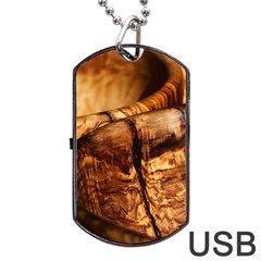 Olive Wood Wood Grain Structure Dog Tag Usb Flash (two Sides) by Sapixe