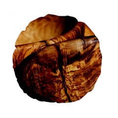 Olive Wood Wood Grain Structure Standard 15  Premium Round Cushions