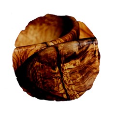 Olive Wood Wood Grain Structure Standard 15  Premium Flano Round Cushions by Sapixe