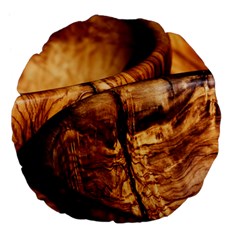 Olive Wood Wood Grain Structure Large 18  Premium Flano Round Cushions by Sapixe