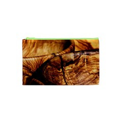 Olive Wood Wood Grain Structure Cosmetic Bag (xs) by Sapixe