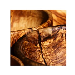 Olive Wood Wood Grain Structure Small Satin Scarf (square) by Sapixe