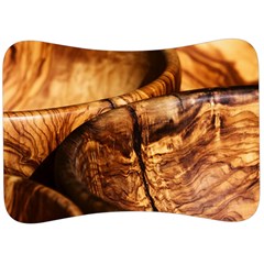 Olive Wood Wood Grain Structure Velour Seat Head Rest Cushion by Sapixe