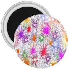 Star Dab Farbkleckse Leaf Flower 3  Magnets by Sapixe