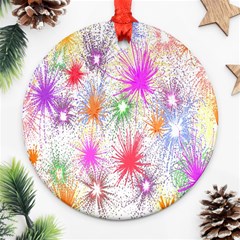 Star Dab Farbkleckse Leaf Flower Ornament (round) by Sapixe