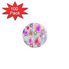 Star Dab Farbkleckse Leaf Flower 1  Mini Magnets (100 Pack)  by Sapixe