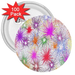 Star Dab Farbkleckse Leaf Flower 3  Buttons (100 Pack)  by Sapixe