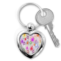 Star Dab Farbkleckse Leaf Flower Key Chains (heart)  by Sapixe