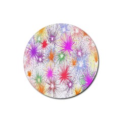 Star Dab Farbkleckse Leaf Flower Rubber Round Coaster (4 Pack)  by Sapixe