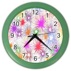 Star Dab Farbkleckse Leaf Flower Color Wall Clock by Sapixe