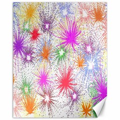 Star Dab Farbkleckse Leaf Flower Canvas 11  X 14  by Sapixe