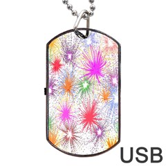 Star Dab Farbkleckse Leaf Flower Dog Tag Usb Flash (one Side) by Sapixe