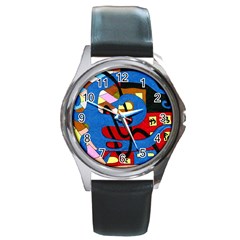 Creativeness Art Illustration Round Metal Watch by Sapixe