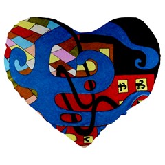 Creativeness Art Illustration Large 19  Premium Heart Shape Cushions by Sapixe