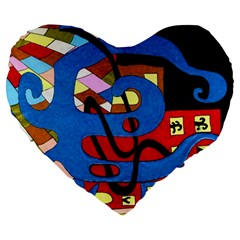 Creativeness Art Illustration Large 19  Premium Flano Heart Shape Cushions by Sapixe