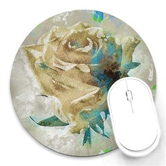 Rose Flower Petal Love Romance Round Mousepads by Sapixe