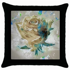 Rose Flower Petal Love Romance Throw Pillow Case (black) by Sapixe