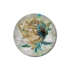 Rose Flower Petal Love Romance Rubber Coaster (round)  by Sapixe