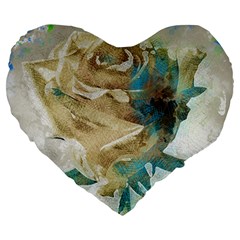 Rose Flower Petal Love Romance Large 19  Premium Flano Heart Shape Cushions by Sapixe