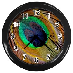 Bird Feather Background Nature Wall Clock (black) by Sapixe