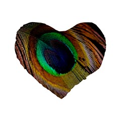 Bird Feather Background Nature Standard 16  Premium Flano Heart Shape Cushions by Sapixe