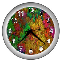 Background Color Template Abstract Wall Clock (silver) by Sapixe